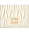 Matelasse Leather Half Wallet White - MIU MIU - BALAAN 8