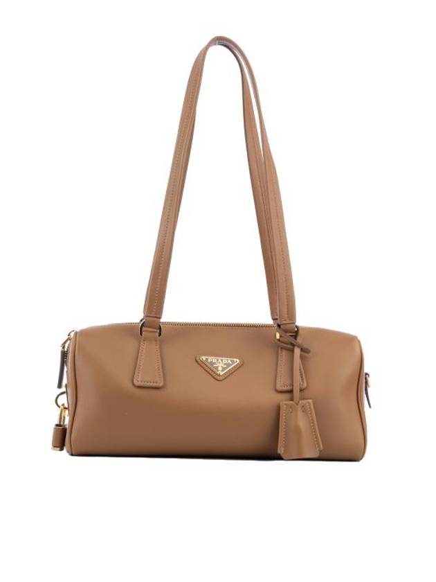 Padlock Medium Leather Shoulder Bag Brown - PRADA - BALAAN 1