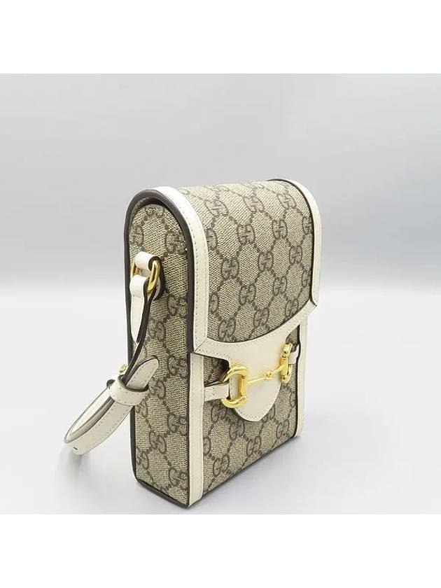 625615 White leather trim horsebit 1955 mini cross bag - GUCCI - BALAAN 3