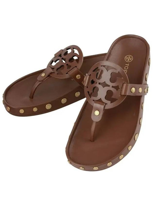 Miller Cloud Coin Flip Flop Sandals Natural Tan - TORY BURCH - BALAAN.