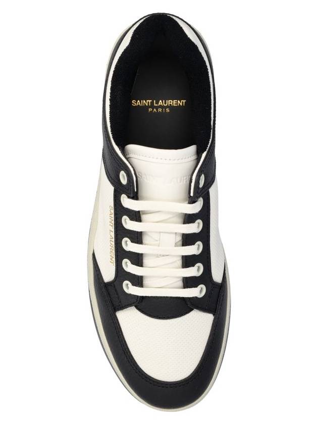 SL 61 Low Top Sneakers Black White - SAINT LAURENT - BALAAN 5