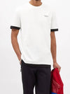 Logo minimal print layered cuff t shirt white 8C00017 8390T 034 - MONCLER - BALAAN 2