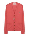 ORB Embroidery Logo V Neck Cardigan Red - VIVIENNE WESTWOOD - BALAAN 2