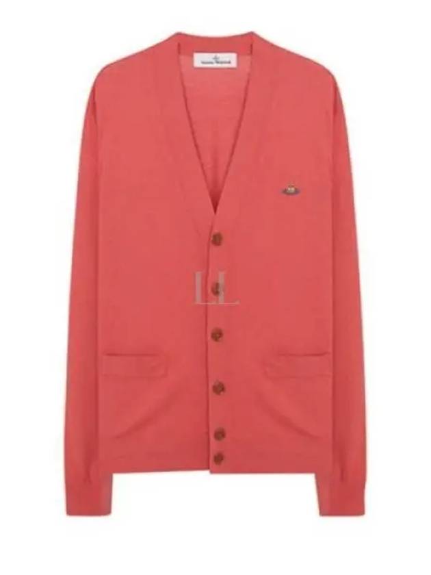 ORB Embroidery Logo V Neck Cardigan Red - VIVIENNE WESTWOOD - BALAAN 2