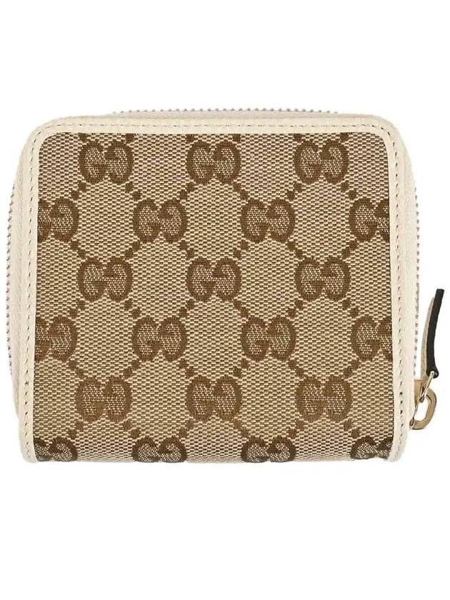 GG Zipper Medium Canvas Half Wallet White Beige - GUCCI - BALAAN 3