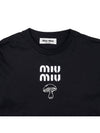 Mushroom Logo Cotton Long Sleeve T-Shirt Black - MIU MIU - BALAAN 4