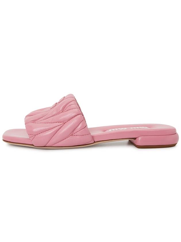 Logo Detail Slippers Pink - MIU MIU - BALAAN.