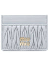 Matelasse Nappa Leather Card Wallet Grey - MIU MIU - BALAAN 4