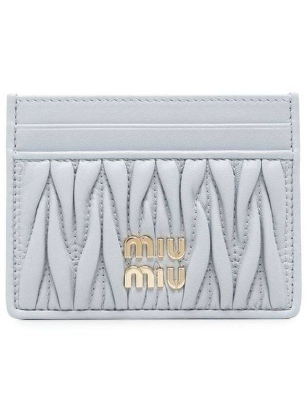 Matelasse Nappa Leather Card Wallet Grey - MIU MIU - BALAAN 4