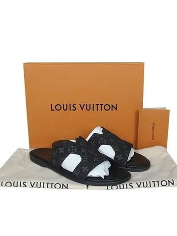 1AC69H LV Monogram Denim Oasis Mule Slippers No 280 - LOUIS VUITTON - BALAAN 1