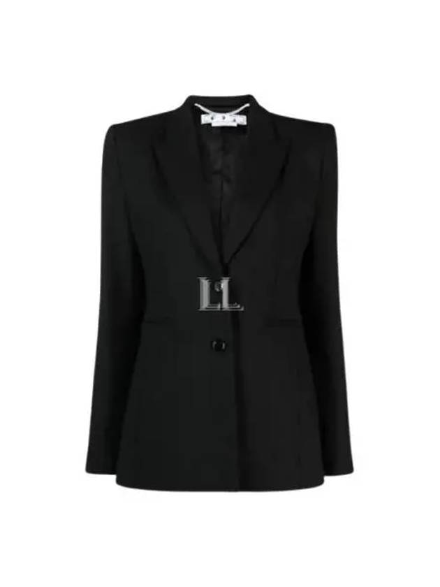 Women's Tailored Single Breasted Blazer Jacket Black - OFF WHITE - BALAAN 2