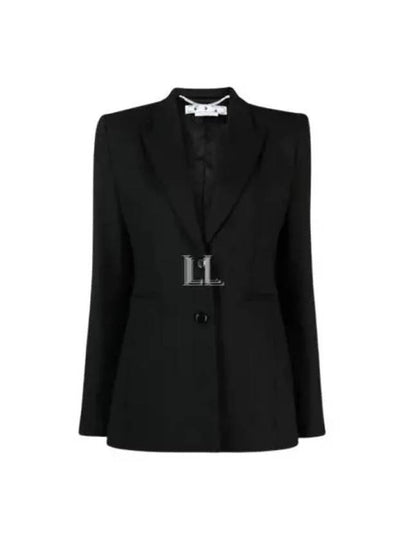 Women's Tailored Single Breasted Blazer Jacket Black - OFF WHITE - BALAAN 2