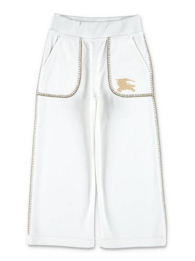 Kids Logo Applique Wide Pants White - BURBERRY - BALAAN 1