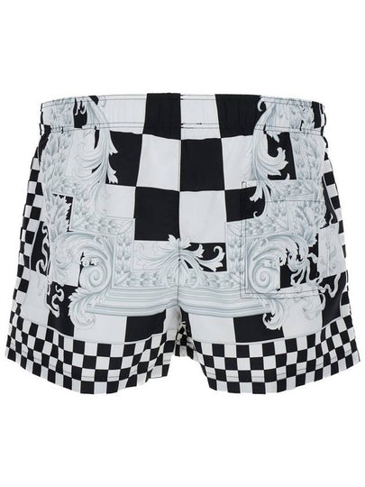 Barocco motif checkerboard print swim shorts 10025161A10673 - VERSACE - BALAAN 2