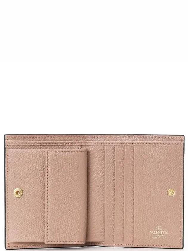 V Logo Signature Flap Compact Half Wallet Rose Canel - VALENTINO - BALAAN 5