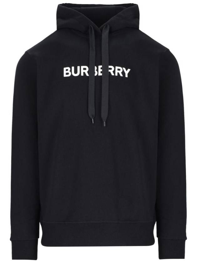 Logo Print Hoodie Black - BURBERRY - BALAAN 2