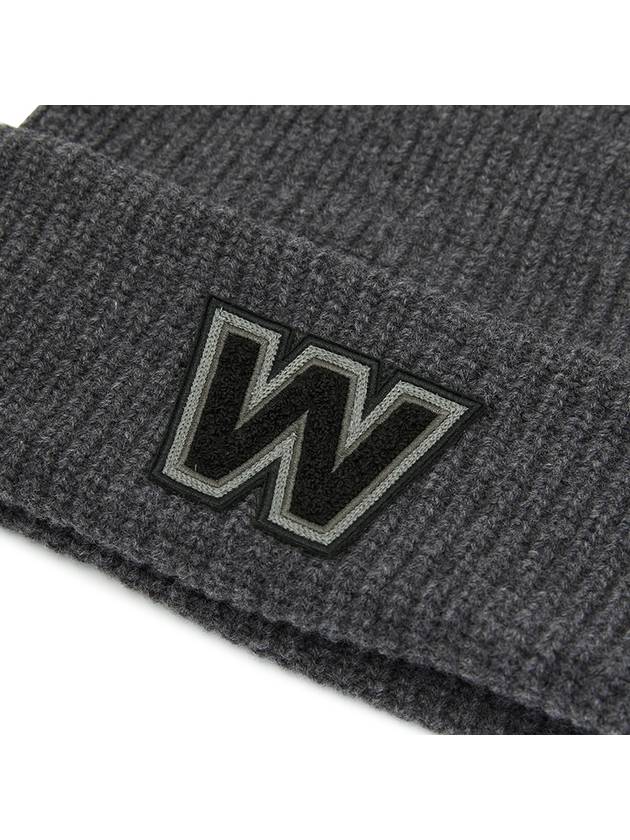 Alben Logo Virgin Wool Beanie Grey - MAX MARA - BALAAN 5