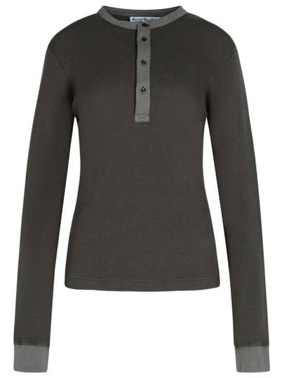 Emsley Waffle Long Sleeve T-Shirt Grey - ACNE STUDIOS - BALAAN 2