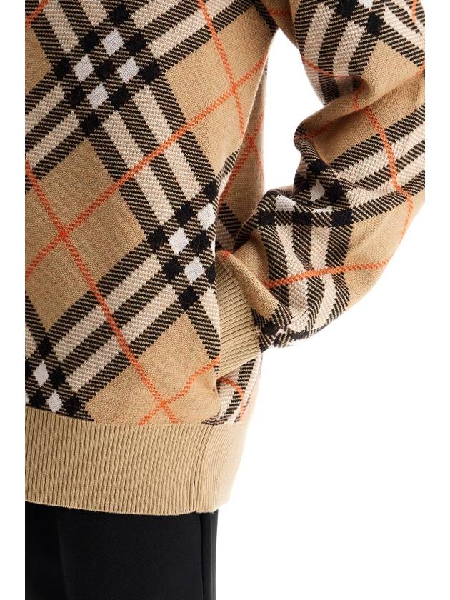 Check Wool Mohair Blend Cardigan Sand - BURBERRY - BALAAN 5