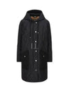 Women's Diamond Quilted Hoodie Single Coat Black - BURBERRY - BALAAN 2