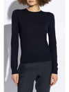 Regal Wool Crew Neck Knit Top Navy - THEORY - BALAAN 3