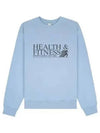 Health Fitness Logo Print Sweatshirt Sky Blue - SPORTY & RICH - BALAAN 2