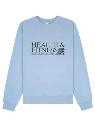 Health Fitness Logo Print Sweatshirt Sky Blue - SPORTY & RICH - BALAAN 2