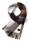 Plaid Check Pattern Lambswool Scarf Brown - PAUL SMITH - BALAAN 2