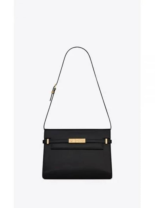 Manhattan Leather Shoulder Bag Black - SAINT LAURENT - BALAAN 2