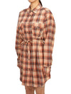 Liliane Check Midi Shirt Dress Orange - ISABEL MARANT - BALAAN 3