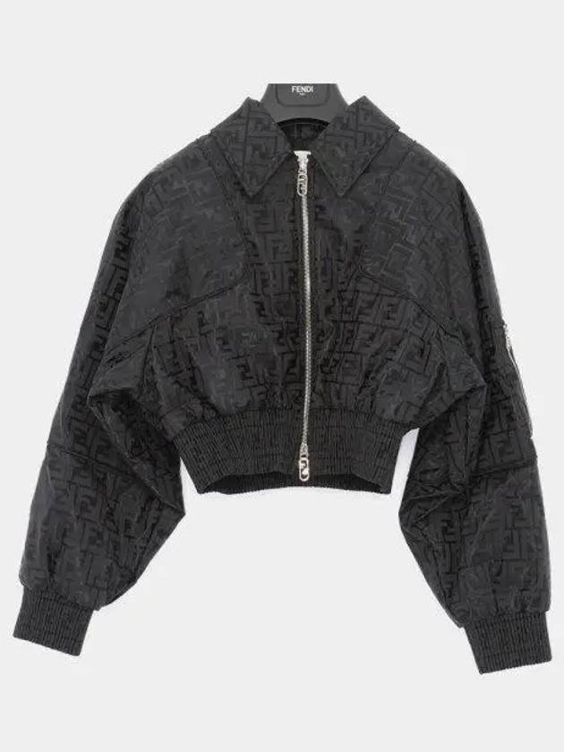 Women's Monogram Logo Bomber Jacket Black - FENDI - BALAAN 2