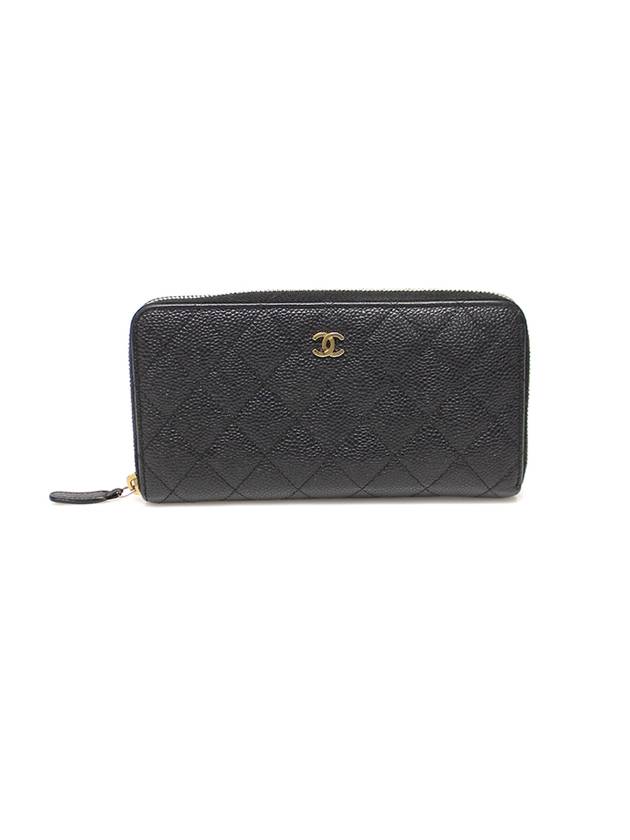 Women s Chanel A50097 Black Caviar Skin Gold CC Logo Zipper Long Wallet 16th gt Gangbuk used luxury goods - CHANEL - BALAAN 2