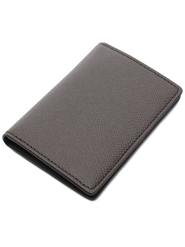 Stitched Bi-Fold Leather Card Wallet Taupe Grey - MAISON MARGIELA - BALAAN 6