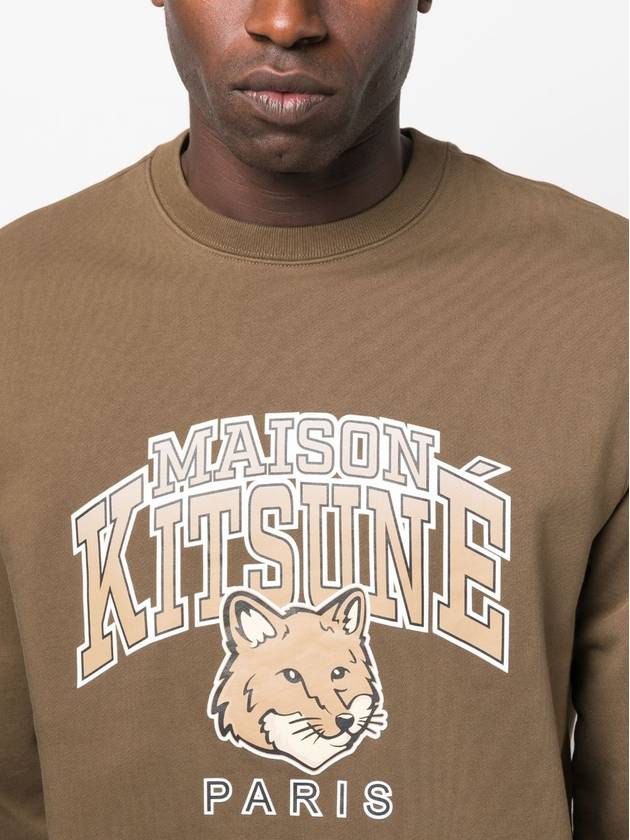 Campus Fox Regular Sweatshirt Khaki - MAISON KITSUNE - BALAAN 5