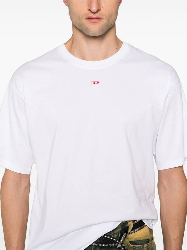 Oval D Logo Cotton Short Sleeve T-Shirt White - DIESEL - BALAAN 7