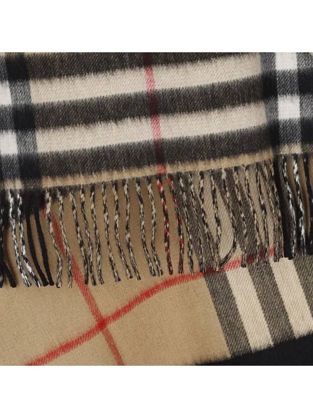 Vintage Check Pattern Wool Cashmere Cape Black - BURBERRY - BALAAN 4