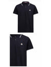 Logo Patch Short Sleeve Polo Shirt Navy - MONCLER - BALAAN 5