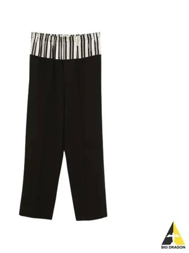 Wool Layered Wide Pants Black - FENDI - BALAAN 2