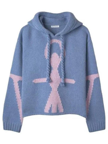 anchor logo knit hood blue - JW ANDERSON - BALAAN 1