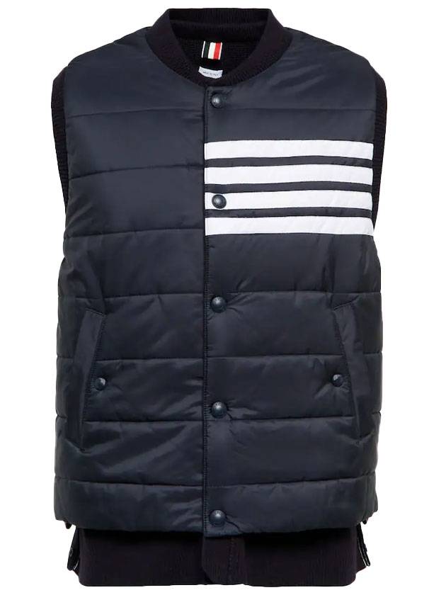 Diagonal Padded Vest Navy - THOM BROWNE - BALAAN 1