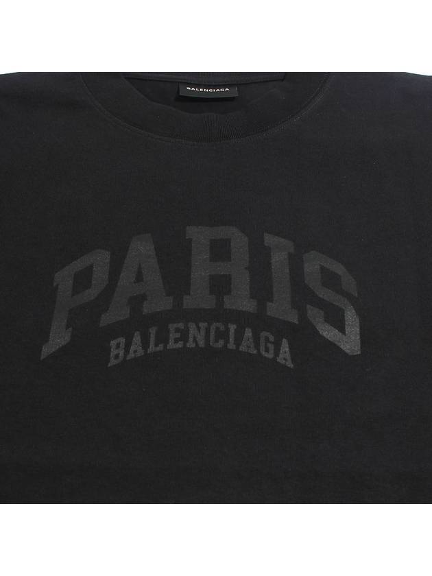 Cities Paris Logo Medium Short Sleeve T-Shirt Black - BALENCIAGA - BALAAN 4