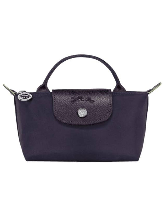 Le Pliage Green Handle Pouch Bag Bilberry - LONGCHAMP - BALAAN 1