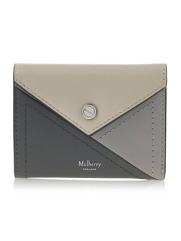 Women's M Zipper Tri-Fold Silky Calf Half Wallet Pale Grey - MULBERRY - BALAAN 1