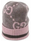 GG Knit Cashmere Beanie Grey Pink - GUCCI - BALAAN 2