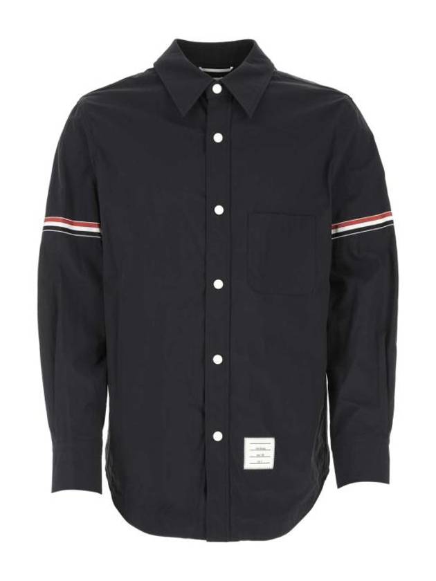 Three Stripes Armband Nylon Long Sleeve Shirt Navy - THOM BROWNE - BALAAN 2