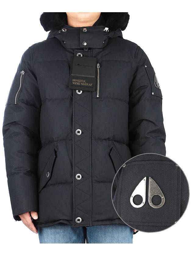 Original 3Q Hooded Padding Black Shearling Navy - MOOSE KNUCKLES - BALAAN 2