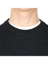 Regular Fit Crew Neck Wool Knit Top Melange Charcoal - STONE ISLAND - BALAAN 7