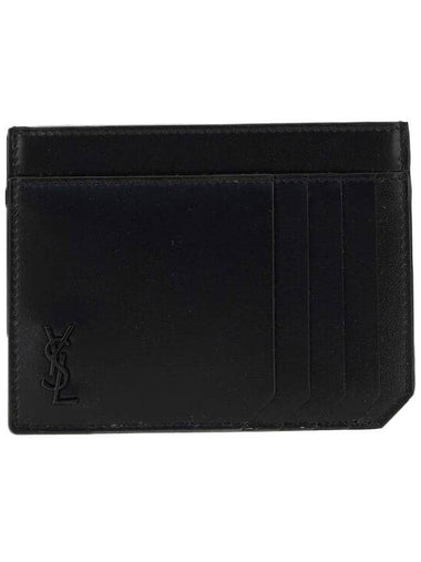 Monogram Card Wallet Black - SAINT LAURENT - BALAAN 1