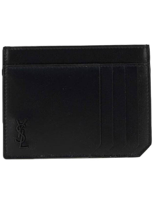 Monogram Card Wallet Black - SAINT LAURENT - BALAAN.