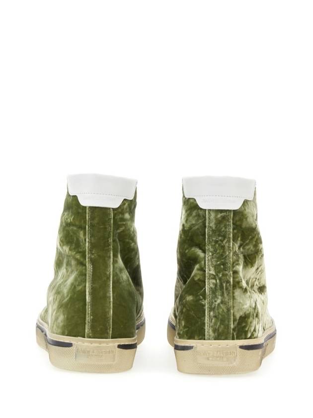 Malibu Velvet High Top Sneakers Green - SAINT LAURENT - BALAAN 3